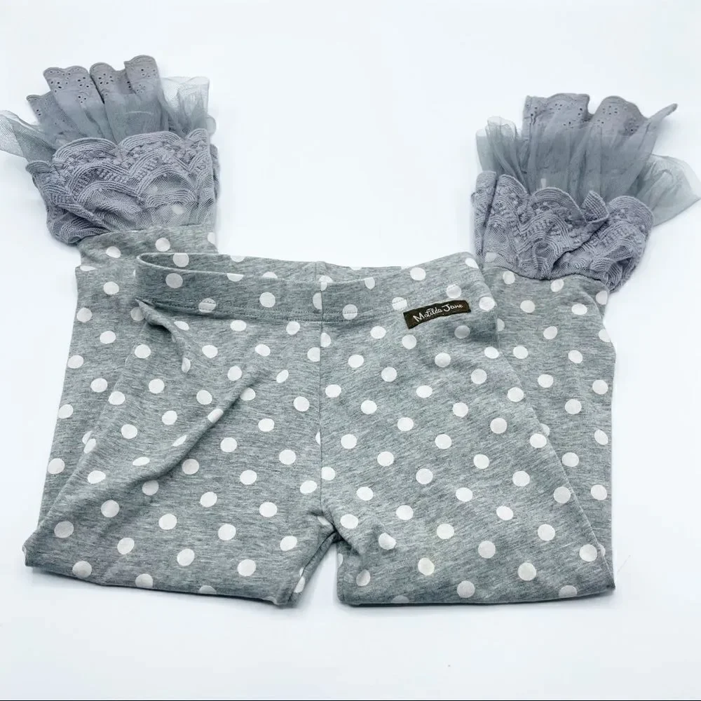 Matilda Jane gray polka dot flare leggings